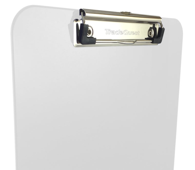 Trade Quest Plastic Clipboard Opaque Color Letter Size Low Profile Clip (Pack of 6) (White) - Image 2